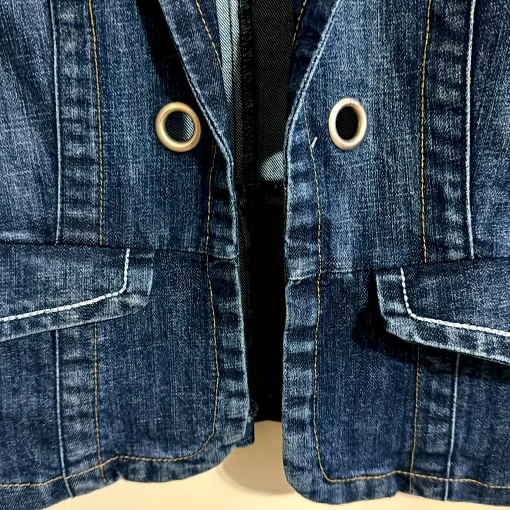 Baccini vintage dark blue denim jacket sizePM - Picture 2 of 7